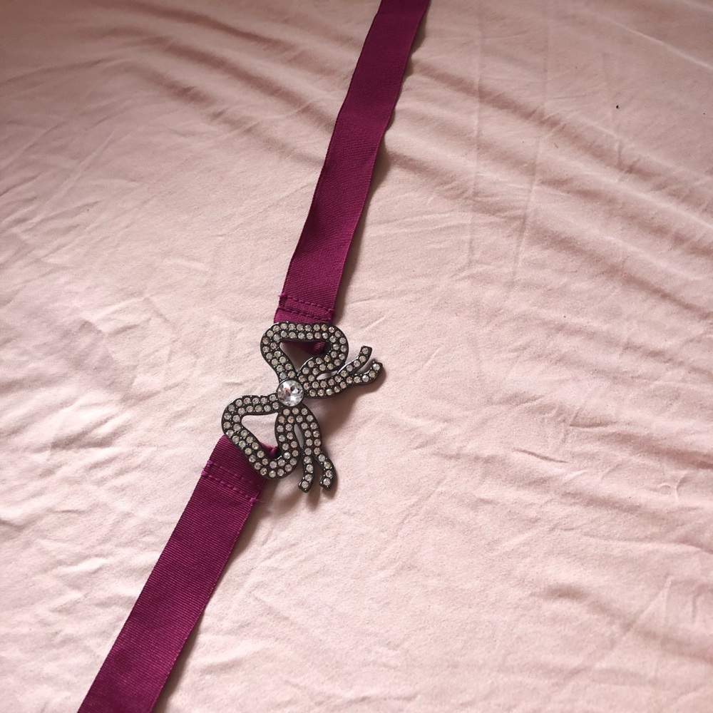 Women’s ‘Express’ Magenta ribbon waist belt